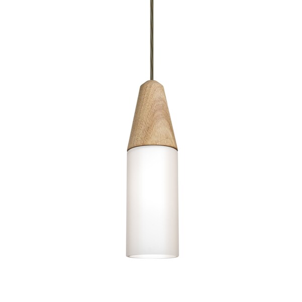 Besa Lighting Nini Cord Pendant, Natural/Opal, Bronze Finish, 1x40W Incandescent 1JT-NININA-BR - main